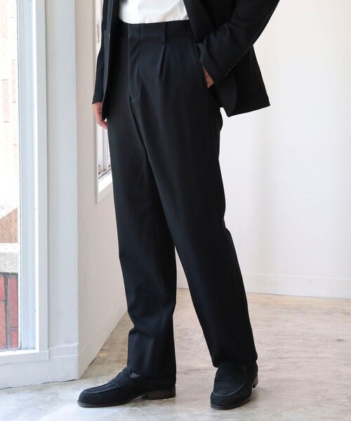 B:MING by BEAMS(ビーミングバイビームス)の「B:MING by BEAMS / NOMAD ジャージ 1プリーツ スラックス (セットアップ対応)(スラックス・メンズ・グレー/ブラック・MEDIUM/LARGE/SMALL/X-LARGE)」の2枚目の写真