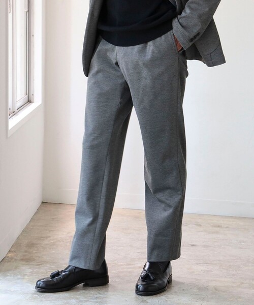 B:MING by BEAMS(ビーミングバイビームス)の「B:MING by BEAMS / NOMAD ジャージ 1プリーツ スラックス (セットアップ対応)(スラックス・メンズ・グレー/ブラック・MEDIUM/LARGE/SMALL/X-LARGE)」の4枚目の写真