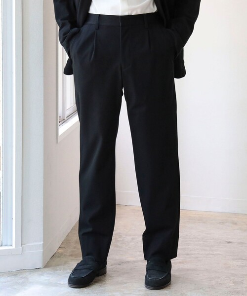 B:MING by BEAMS(ビーミングバイビームス)の「B:MING by BEAMS / NOMAD ジャージ 1プリーツ スラックス (セットアップ対応)(スラックス・メンズ・グレー/ブラック・MEDIUM/LARGE/SMALL/X-LARGE)」の6枚目の写真