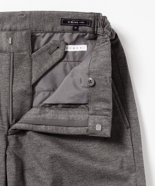 B:MING by BEAMS(ビーミングバイビームス)の「B:MING by BEAMS / NOMAD ジャージ 1プリーツ スラックス (セットアップ対応)(スラックス・メンズ・グレー/ブラック・MEDIUM/LARGE/SMALL/X-LARGE)」の9枚目の写真