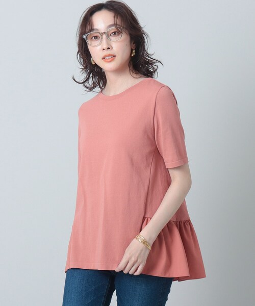 UNTITLED(アンタイトル)の「◆【1枚で着映え】コットン混 ペプラムニット<洗える>(Tシャツ/カットソー・レディース・ホワイト系/グレー系/ブラック/ライトグリーン/ライトオレンジ系・02/04/44)」の5枚目の写真