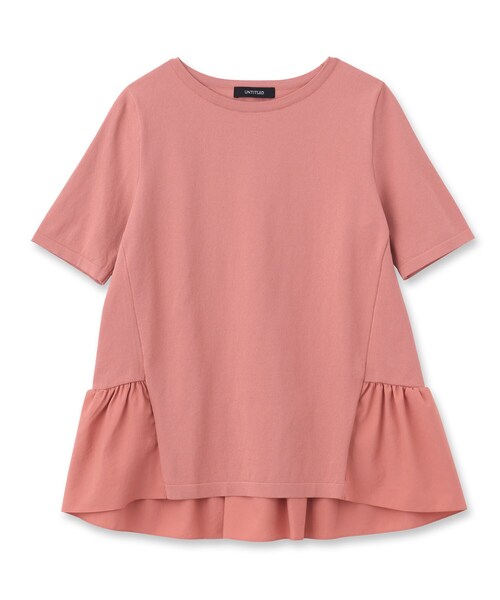 UNTITLED(アンタイトル)の「◆【1枚で着映え】コットン混 ペプラムニット<洗える>(Tシャツ/カットソー・レディース・ホワイト系/グレー系/ブラック/ライトグリーン/ライトオレンジ系・02/04/44)」の6枚目の写真