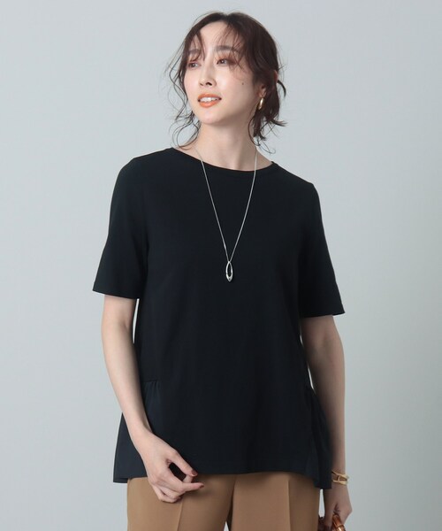 UNTITLED(アンタイトル)の「◆【1枚で着映え】コットン混 ペプラムニット<洗える>(Tシャツ/カットソー・レディース・ホワイト系/グレー系/ブラック/ライトグリーン/ライトオレンジ系・02/04/44)」の14枚目の写真
