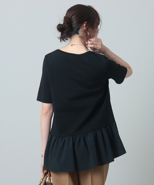 UNTITLED(アンタイトル)の「◆【1枚で着映え】コットン混 ペプラムニット<洗える>(Tシャツ/カットソー・レディース・ホワイト系/グレー系/ブラック/ライトグリーン/ライトオレンジ系・02/04/44)」の16枚目の写真