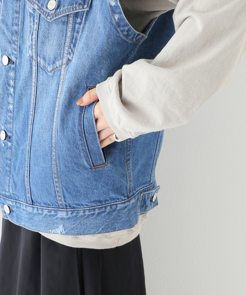 新品タグ付き　journal standard relume デニムベスト ダメージデニムベスト（デニムジャケット）｜JOURNAL STANDARD