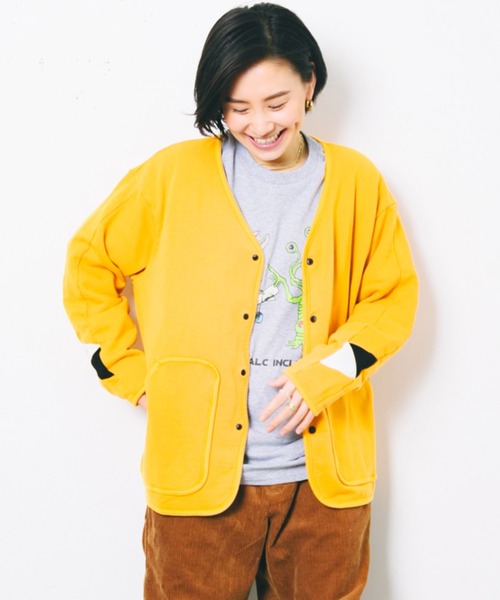 AlexanderLeeChang（アレキサンダーリーチャン）の「BACANCES ALL INCLUSIVE×AlexanderLeeChang/バカンス・オールインクルーシブ×アレキサンダーリーチャン BLC SWET SANKAKU CARDIGAN（カーディガン/ボレロ・メンズ・ブラック/グレー/マスタード・M/L/XL）」の17枚目の写真