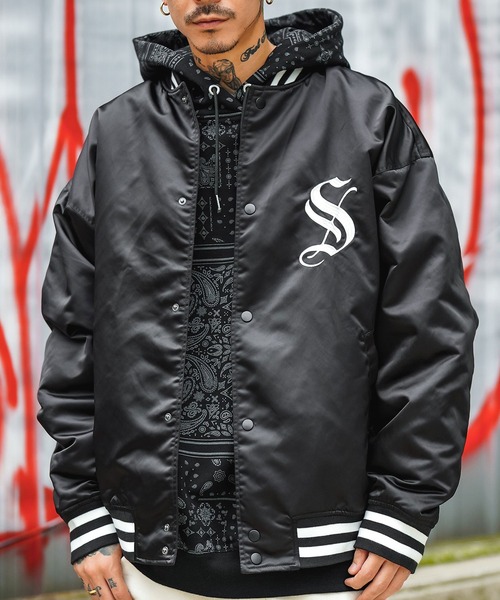 Subciety(サブサエティ)の「NYLON STADIUM JKT(スタジャン・メンズ・ブラック/グレー/ブルー・SMALL/MEDIUM/LARGE/X-LARGE)」の14枚目の写真
