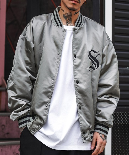 Subciety(サブサエティ)の「NYLON STADIUM JKT(スタジャン・メンズ・ブラック/グレー/ブルー・SMALL/MEDIUM/LARGE/X-LARGE)」の6枚目の写真