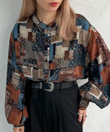 apres jour mignon | バンドカラー柄シャツ【ZOZOTOWN限定アイテム】(シャツ/ブラウス)