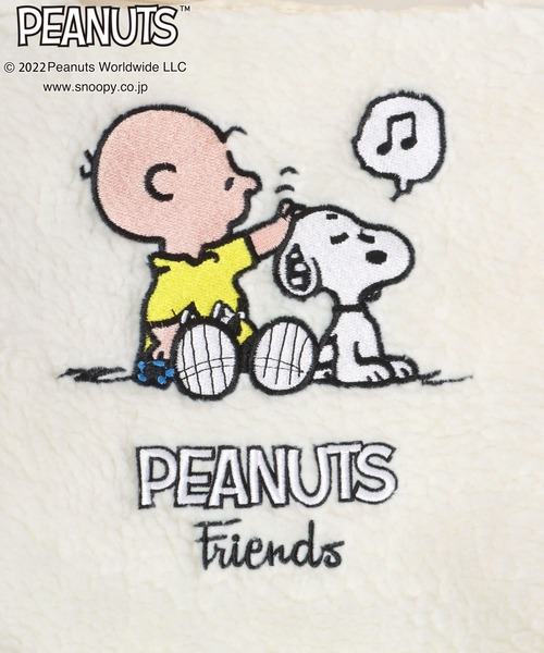 PEANUTS(ピーナッツ)の「PEANUTS(ピーナッツ)スヌーピー&チャーリー・ブラウンボアヨコトートバッグ(トートバッグ・レディース・ブラウン/グレー/オフホワイト・FREE)」の5枚目の写真