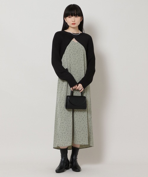 3.3 Field Trip （3.3フィールドトリップ）の「3.3 Field Trip／リブクロップ長袖Tシャツ　2169550（ニット/セーター・レディース・ブラック/グリーン・FREE）」の7枚目の写真