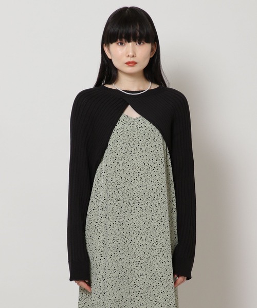 3.3 Field Trip （3.3フィールドトリップ）の「3.3 Field Trip／リブクロップ長袖Tシャツ　2169550（ニット/セーター・レディース・ブラック/グリーン・FREE）」の10枚目の写真