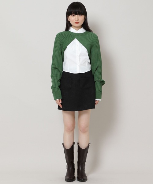 3.3 Field Trip （3.3フィールドトリップ）の「3.3 Field Trip／リブクロップ長袖Tシャツ　2169550（ニット/セーター・レディース・ブラック/グリーン・FREE）」の13枚目の写真