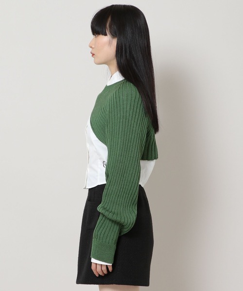 3.3 Field Trip （3.3フィールドトリップ）の「3.3 Field Trip／リブクロップ長袖Tシャツ　2169550（ニット/セーター・レディース・ブラック/グリーン・FREE）」の15枚目の写真