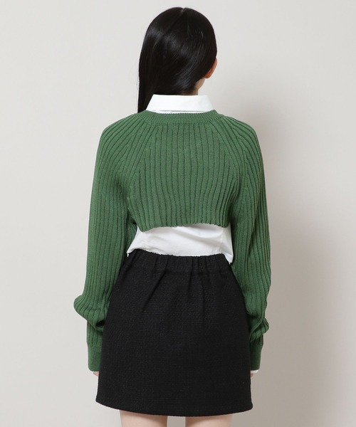 3.3 Field Trip （3.3フィールドトリップ）の「3.3 Field Trip／リブクロップ長袖Tシャツ　2169550（ニット/セーター・レディース・ブラック/グリーン・FREE）」の16枚目の写真