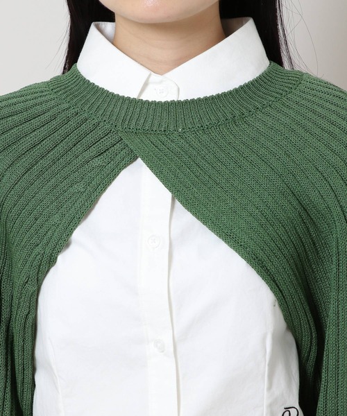 3.3 Field Trip （3.3フィールドトリップ）の「3.3 Field Trip／リブクロップ長袖Tシャツ　2169550（ニット/セーター・レディース・ブラック/グリーン・FREE）」の17枚目の写真