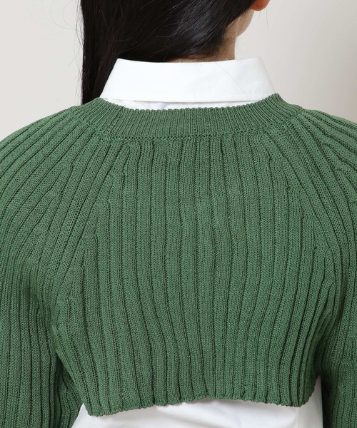 3.3 Field Trip （3.3フィールドトリップ）の「3.3 Field Trip／リブクロップ長袖Tシャツ　2169550（ニット/セーター・レディース・ブラック/グリーン・FREE）」の19枚目の写真