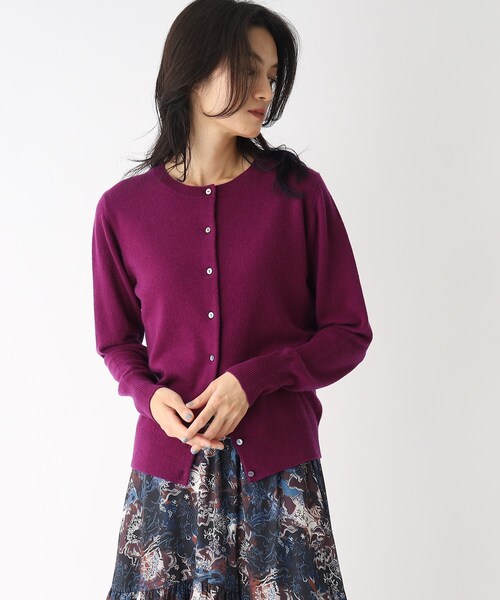 OPAQUE.CLIP（オペークドットクリップ）の「◆【大草直子さんコラボ】カシミヤカーディガン（カーディガン/ボレロ・レディース・イエロー系その他/パープル系/チャコールグレー/キャメル・38/40）」の11枚目の写真