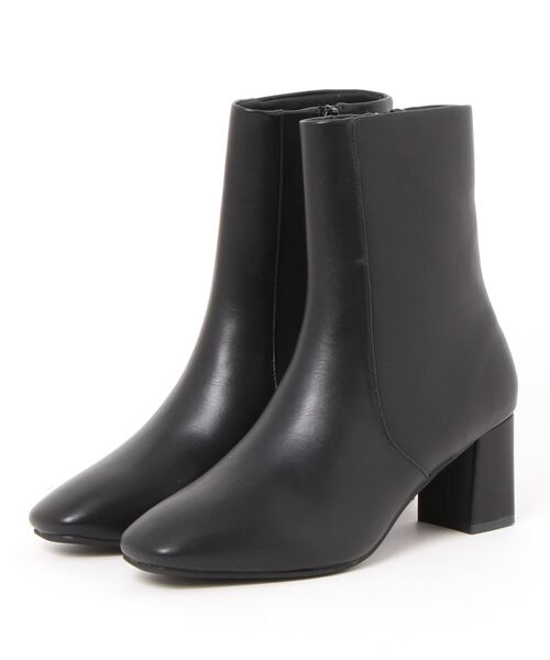 NATURAL BEAUTY BASIC（ナチュラルビューティーベーシック）の「スクエアプレーンブーツ（ブーツ・レディース・ブラック/ダークブラウン・24.5cm/23.0cm/24.0cm/23.5cm）」の5枚目の写真