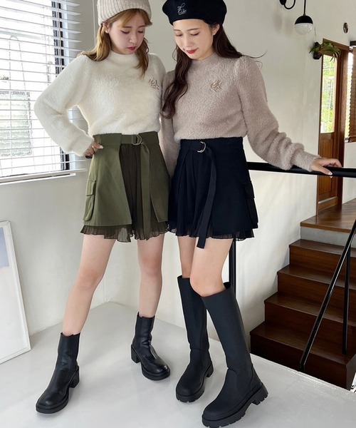 one after another NICE CLAUP（ワンアフターアナザーナイスクラップ）の「マルチWAYで着回せる。ユーティリティキュロット（その他パンツ・レディース・ブラック/カーキ/モカ・FREE）」の17枚目の写真