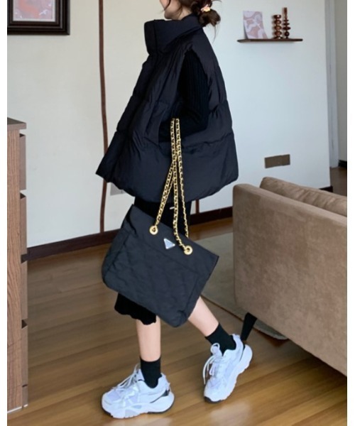 Ritzy（リッツィー）の「エコダウンベスト（ダウンベスト・レディース・ブラック/ホワイト・L/XL/M）」の15枚目の写真