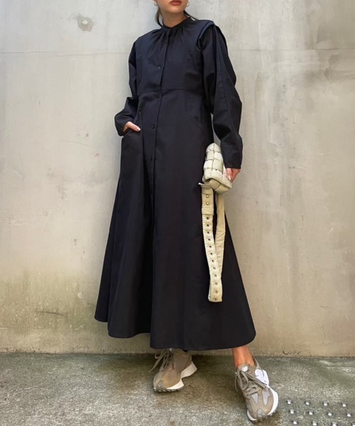 【セール】front button A-line silhouette Dress（ワンピース）｜TRUNC 88（トランクエイティーエイト）