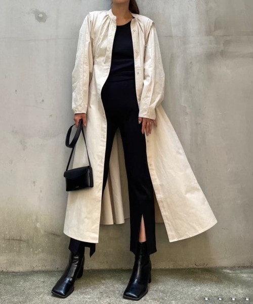 【セール】front button A-line silhouette Dress（ワンピース）｜TRUNC 88（トランクエイティーエイト）