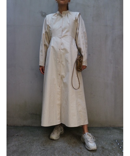 【セール】front button A-line silhouette Dress（ワンピース）｜TRUNC 88（トランクエイティーエイト）