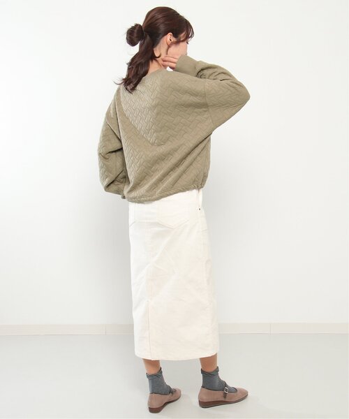 LBC（エルビーシー）の「【セットアップ可能】キルトドロストプルオーバー（スウェット・レディース・オフホワイト/オリーブ・M/L）」の18枚目の写真