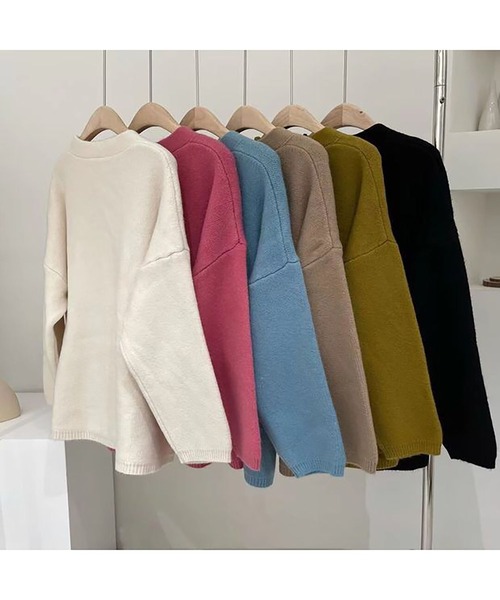 LOPASS(ロパス)の「ノーカラーVネックカーディガン(カーディガン/ボレロ・レディース・アイボリー/ブルー/グレー/Mustard/ブラック・FREE)」の10枚目の写真