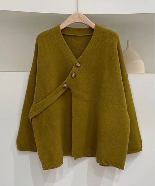 LOPASS(ロパス)の「ノーカラーVネックカーディガン(カーディガン/ボレロ・レディース・アイボリー/ブルー/グレー/Mustard/ブラック・FREE)」の15枚目の写真