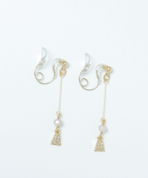 studio CLIP（スタディオクリップ）の「【daily CLIP】クリスタルループフィットぶらり（イヤリング・レディース・ブルー/ホワイト・FREE）」の2枚目の写真