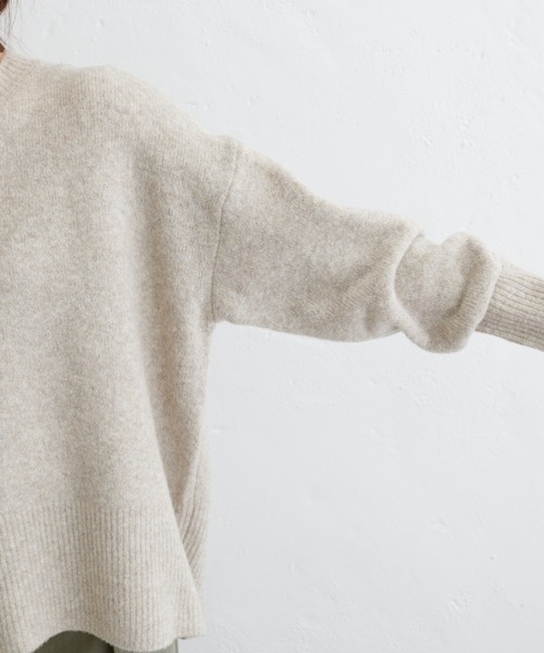 PUAL CE CIN（ピュアルセシン）の「ウール混シンプルニットプルオーバー（ニット/セーター・レディース・ベージュ/グレー/アイボリー・FREE）」の12枚目の写真