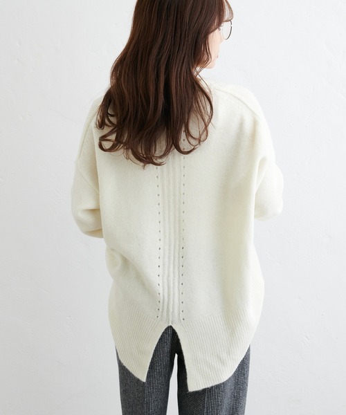 PUAL CE CIN（ピュアルセシン）の「ウール混シンプルニットプルオーバー（ニット/セーター・レディース・ベージュ/グレー/アイボリー・FREE）」の15枚目の写真