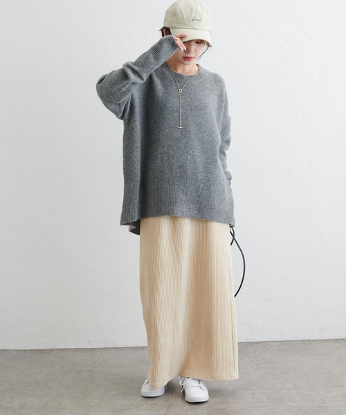 PUAL CE CIN（ピュアルセシン）の「ウール混シンプルニットプルオーバー（ニット/セーター・レディース・ベージュ/グレー/アイボリー・FREE）」の7枚目の写真