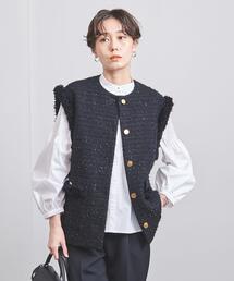 UNITED ARROWS ノーカラーベスト グレー・ホワイト UNITED ARROWS｜ユナイテッドアローズのベスト（グレー/灰色系