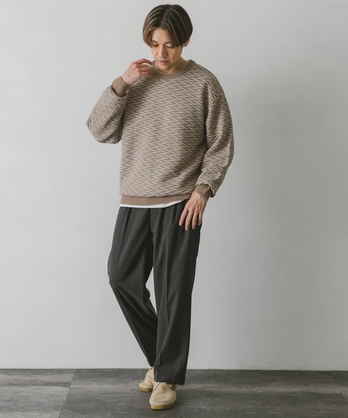 URBAN RESEARCH DOORS（アーバンリサーチドアーズ）の「ジャガードクルーネックニット（ニット/セーター・メンズ・チャコールグレー/オレンジ系その他/ベージュ/ブルー系その他・MEDIUM/LARGE）」の12枚目の写真