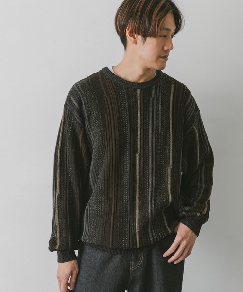 URBAN RESEARCH DOORS（アーバンリサーチドアーズ）の「ジャガードクルーネックニット（ニット/セーター・メンズ・チャコールグレー/オレンジ系その他/ベージュ/ブルー系その他・MEDIUM/LARGE）」の17枚目の写真