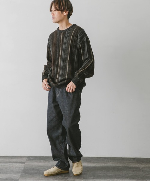 URBAN RESEARCH DOORS（アーバンリサーチドアーズ）の「ジャガードクルーネックニット（ニット/セーター・メンズ・チャコールグレー/オレンジ系その他/ベージュ/ブルー系その他・MEDIUM/LARGE）」の21枚目の写真