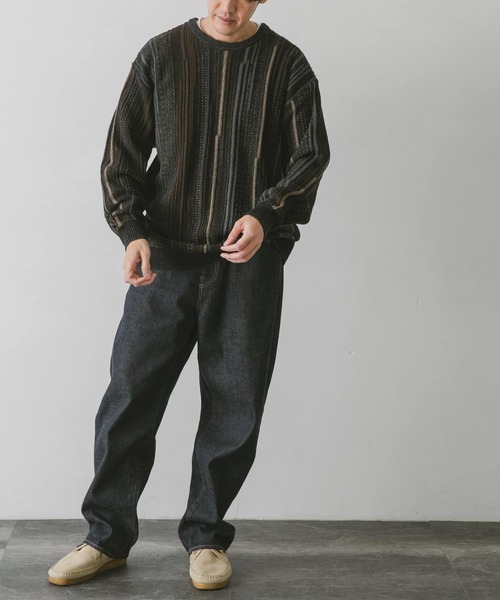 URBAN RESEARCH DOORS（アーバンリサーチドアーズ）の「ジャガードクルーネックニット（ニット/セーター・メンズ・チャコールグレー/オレンジ系その他/ベージュ/ブルー系その他・MEDIUM/LARGE）」の22枚目の写真
