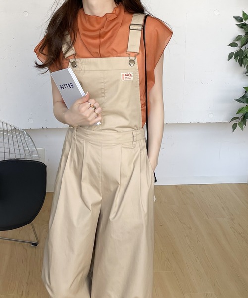 Java（ジャバ）の「《JaVa ジャバコラボ》大人のゆったりカジュアル。2wayバルーンサロペットパンツ（パンツ部取り外し可）（サロペット/オーバーオール・レディース・ブラウン/ベージュ/ブラック・LARGE/MEDIUM/X-LARGE）」の9枚目の写真