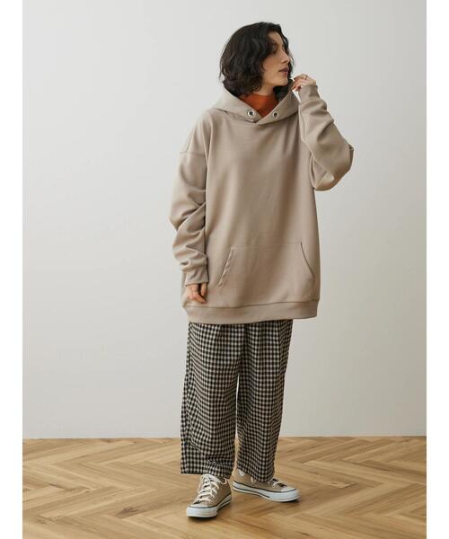 CRAFT STANDARD BOUTIQUE（クラフトスタンダードブティック）の「ダンボールプルパーカー（パーカー・レディース・グレイッシュベージュ/ブラック/アイボリー・L/LL/M）」の19枚目の写真