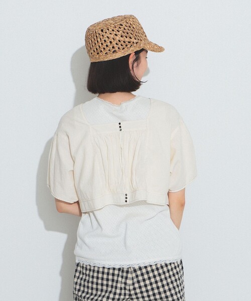 BEAMS BOY（ビームスボーイ）の「BEAMS BOY / バックトゥフロント コットン ボレロ ショートスリーブ23SS（シャツ/ブラウス・レディース・ホワイト系その他7/ブラック・ONE SIZE）」の10枚目の写真