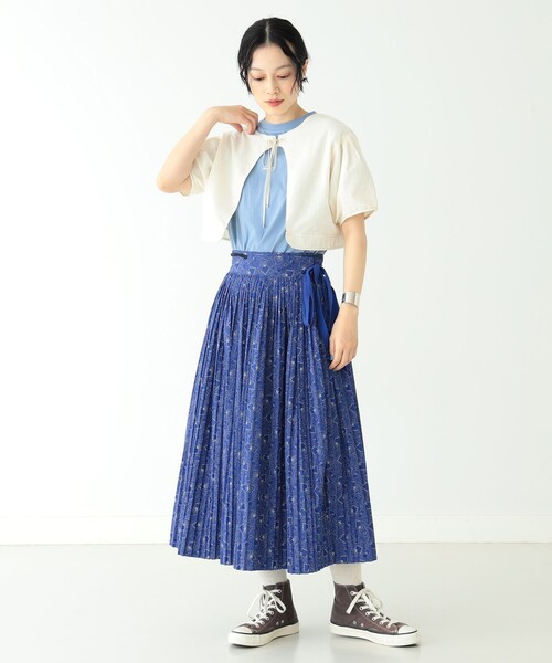 BEAMS BOY（ビームスボーイ）の「BEAMS BOY / バックトゥフロント コットン ボレロ ショートスリーブ23SS（シャツ/ブラウス・レディース・ホワイト系その他7/ブラック・ONE SIZE）」の12枚目の写真