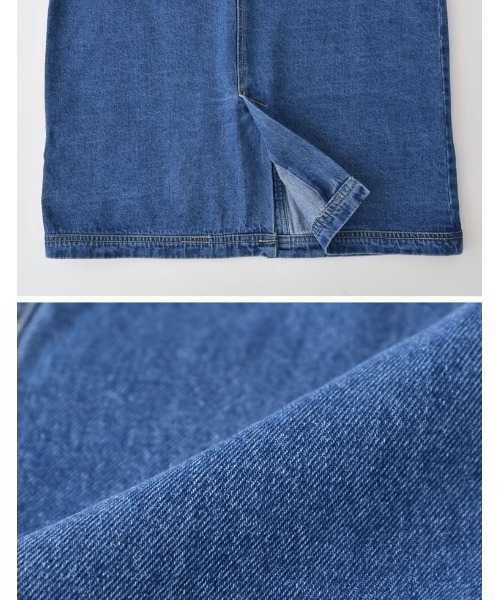 Re:EDIT（リエディ）の「フロントリボンデニムミドルジレ（デニムジャケット・レディース・アイボリー/ブルー・FREE）」の11枚目の写真