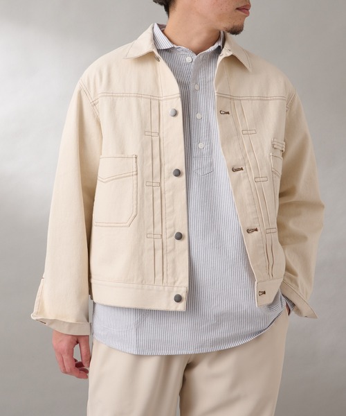 GEVACO（ゲバコ）の「【GEVACO / ゲバコ】10ozデニムジャケット（デニムジャケット・メンズ・ブルー/アイボリー/ネイビー/ブラック・ONE SIZE/LARGE/MEDIUM）」の7枚目の写真