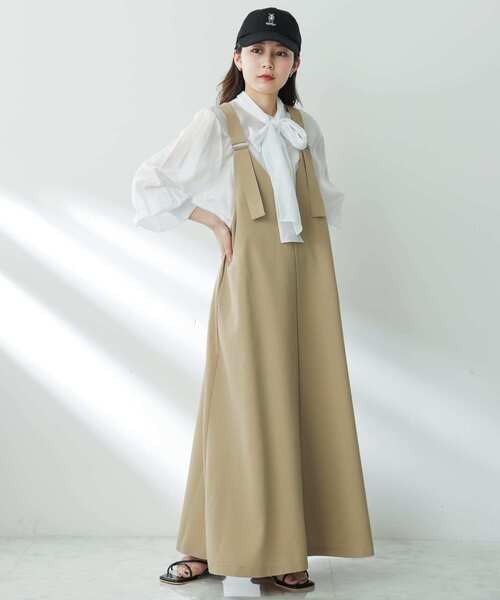 SENSE OF PLACE by URBAN RESEARCH(センスオブプレイスバイアーバンリサーチ)の「フレアジャンパースカート(ジャンパースカート・レディース・ライトベージュ/ブラック/チャコールグレー/ベージュ・ONE/S)」の12枚目の写真