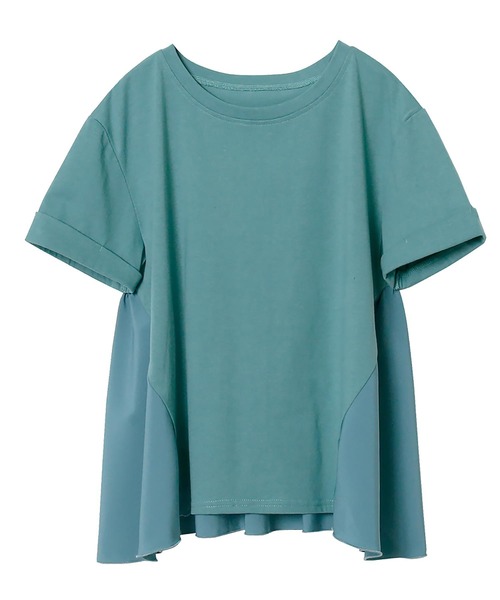 Rejoule(リジュール)の「異素材コンビフリルTシャツ(Tシャツ/カットソー・レディース・グリーン系その他/グレイッシュベージュ/オフホワイト/ブラック・FREE)」の4枚目の写真