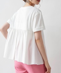異素材コンビフリルTシャツ