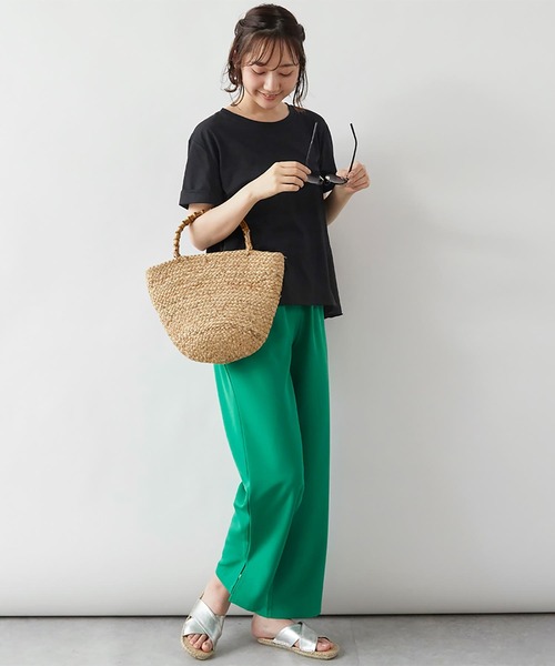 Rejoule(リジュール)の「異素材コンビフリルTシャツ(Tシャツ/カットソー・レディース・グリーン系その他/グレイッシュベージュ/オフホワイト/ブラック・FREE)」の22枚目の写真
